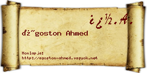 Ágoston Ahmed névjegykártya